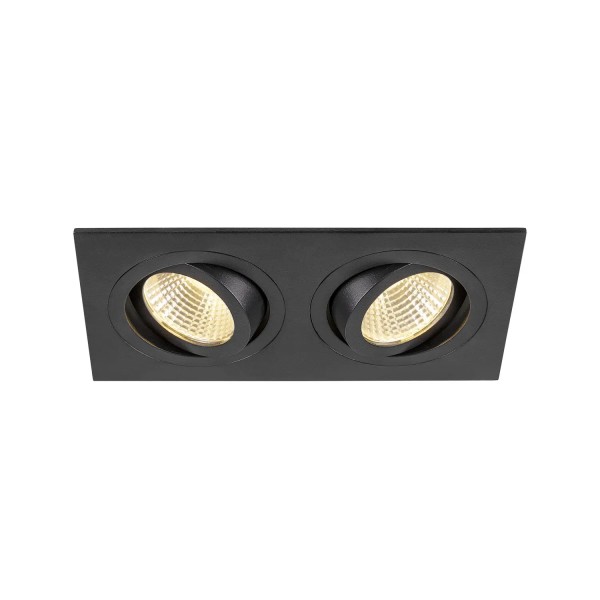 SLV 1008514 New Tria zweiflammig, LED-Einbaustrahler, DIM, 14W, 3K, in schwarz