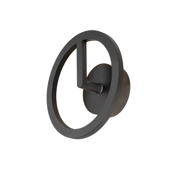 SLV 1007918 Q-Ring, LED-Wandleuchte außen, IP65, DIM, 10W, 3000K, in schwarz