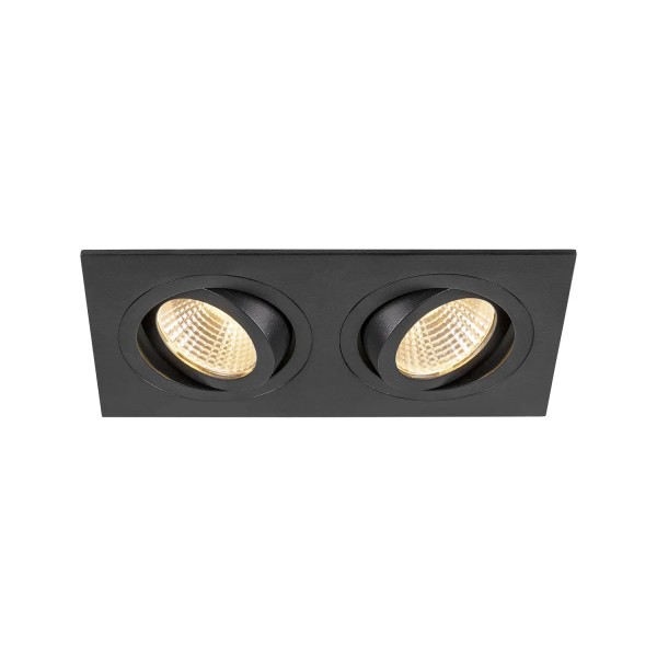 SLV 1008512 New Tria zweiflammig, LED-Einbaustrahler, DIM, 14W, 27K, in schwarz