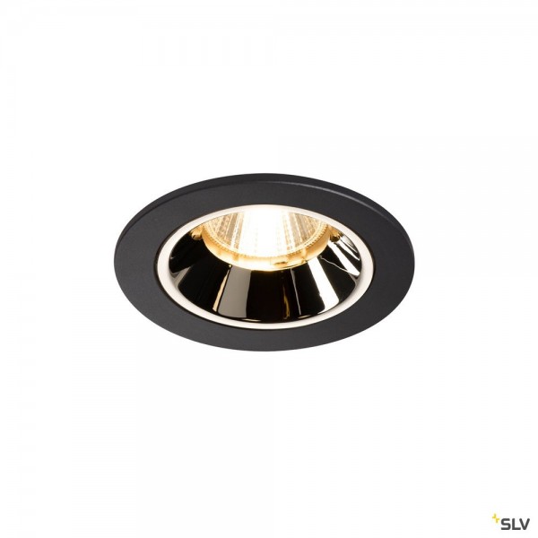 SLV 1003795 Numinos S, Deckeneinbauleuchte, schwarz/chrom, LED, 8,6W, 3000K, 700lm, 20°