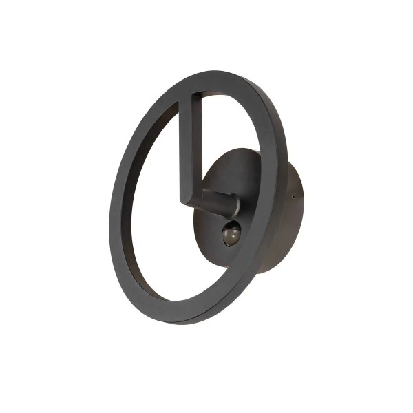 SLV 1007916 Q-Ring, LED-Wandleuchte außen, mit Sensor, IP54, 10W, 3000K, in schwarz